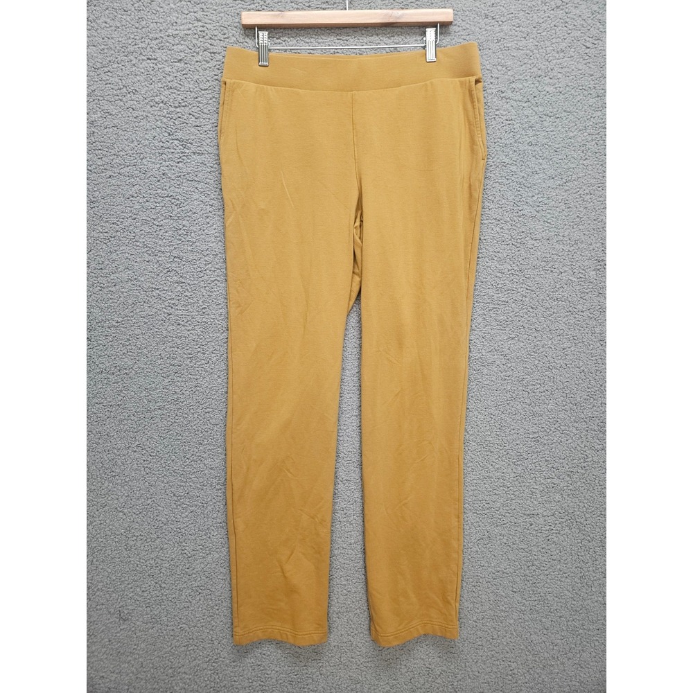 Pure Jill Affinity French Terry Slim Leg Pants M Mustard Loungewear Athleisure
